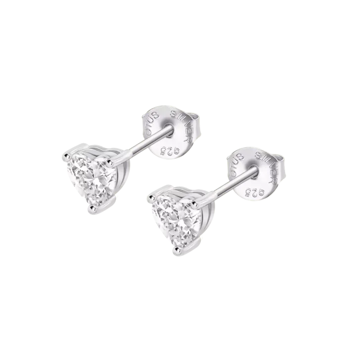 Pendientes Lotus Silver LP3833-4/1 de plata 925 con circonita en forma de corazón – Envío Gratis