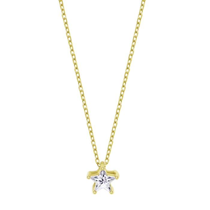 Collar Estrella Lotus Silver LP3834-1/2 en Plata Chapada con Circonita