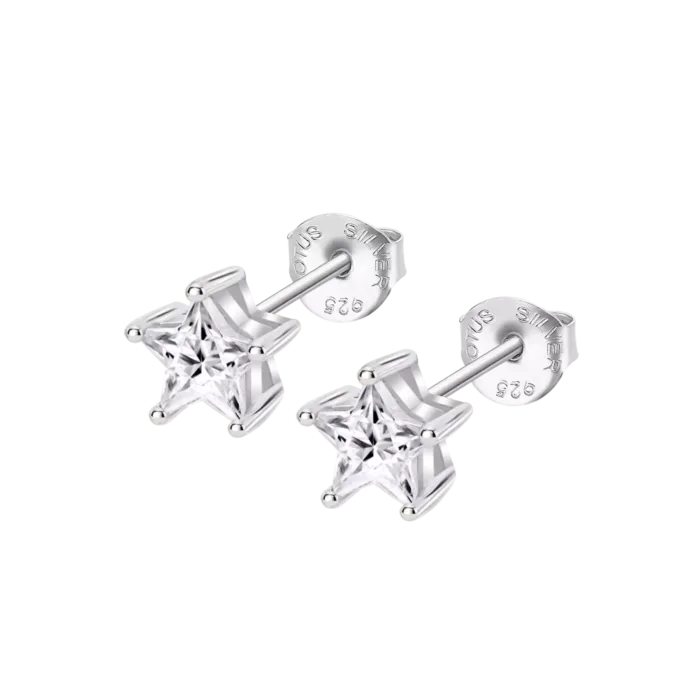 Pendientes Estrella Lotus Silver LP3834-4/1 en Plata con Circonita