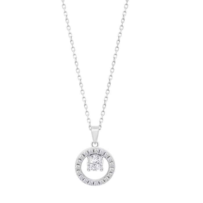 Collar Lotus Silver Pure Essential LP3080-1/1 – Plata de ley 925 con circonitas