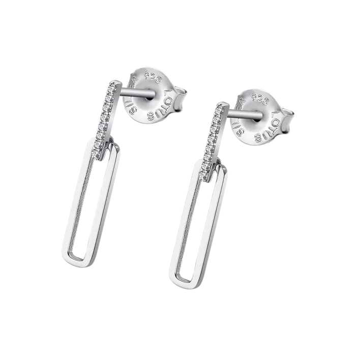 Pendientes Lotus Silver LP3084‑4/1 Pure Essential – Plata 925 con circonitas blancas