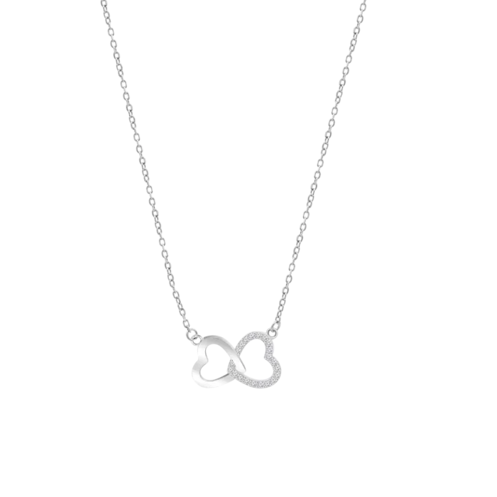 Collar Lotus Silver LP3093‑1/1 | Plata 925 Mujer con Corazón y Circonita