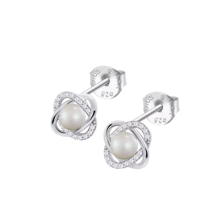 Pendientes Lotus Silver LP3094‑4/1 | Plata 925 Mujer con Perla y Circonitas Blancas
