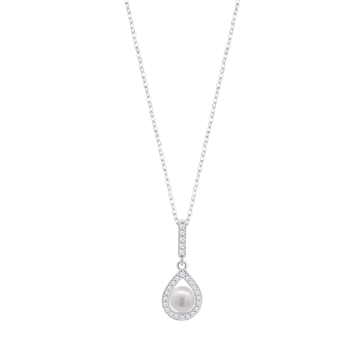 Collar Lotus Silver LP3198‑1/1 | Plata 925 Mujer con Circonita y Perla