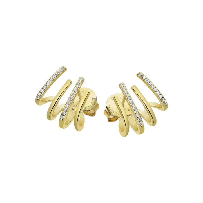 Pendientes Lotus Silver LP3344‑4/2 | Plata 925 Mujer con Circonitas y Baño de Oro