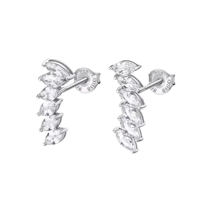 Pendientes Lotus Silver LP3391‑4/1 | Trepadores de Plata 925 Mujer con Circonitas Blancas