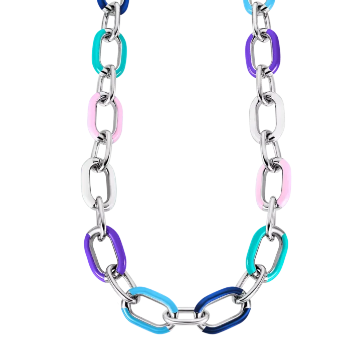 Collar Lotus Style Tropical Vibes LS2330-1/1 – Acero Inoxidable 316L y Esmalte Cerámico Multicolor para Mujer