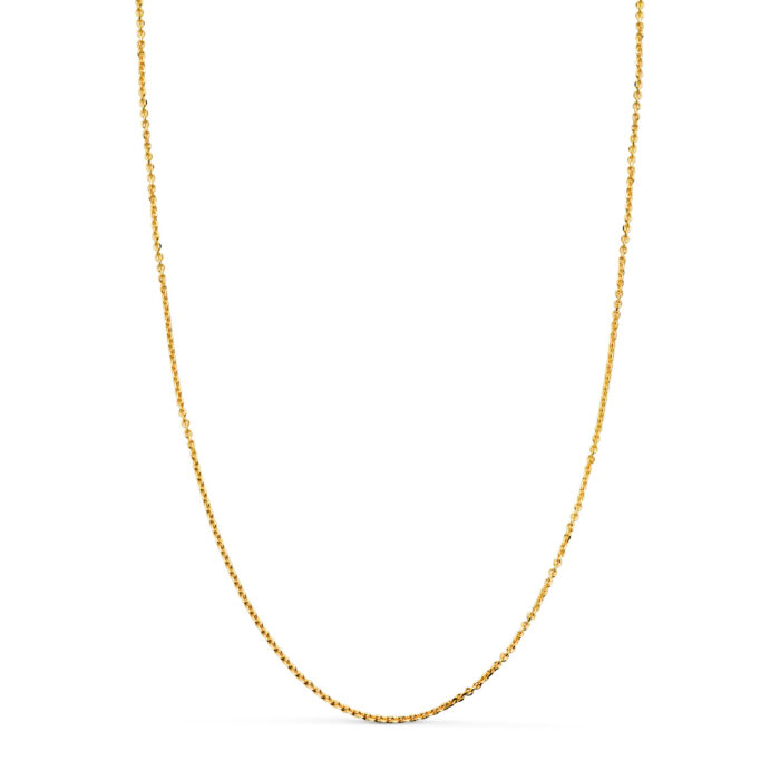 18K CADENA ORO AMARILLO MACIZA FORZADA ESLABON TALLADO. ANCHO: 1 MM LARGO: 60CM
