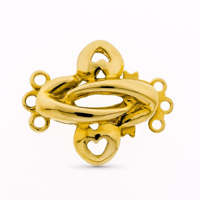 18K FORNITURA ORO AMARILLO BROCHE DE GARGANTILLA PARA 3 VUELTAS