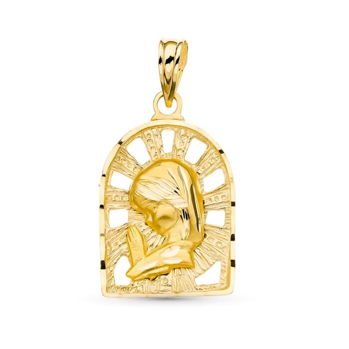 18K MEDALLA ORO AMARILLO VIRGEN NIÑA 22X14 MM