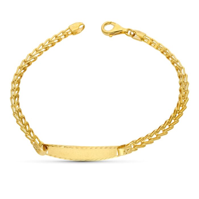 18K ESCLAVA ORO AMARILLO ESPIGA 18CM