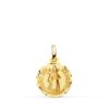 Medalla Santo Niño del Remedio en Oro Amarillo 18K - Bisel Tallado (14 mm)