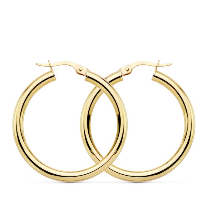 18K AROS REDONDOS HUECOS 30 X 3MM 3.05GRS