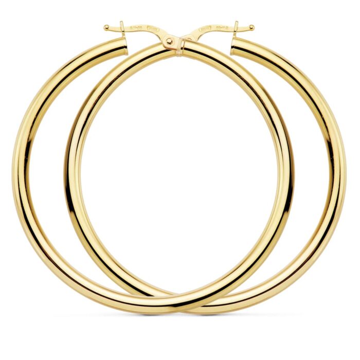 18K AROS REDONDOS HUECOS 48 X 3MM  4.35 GRS