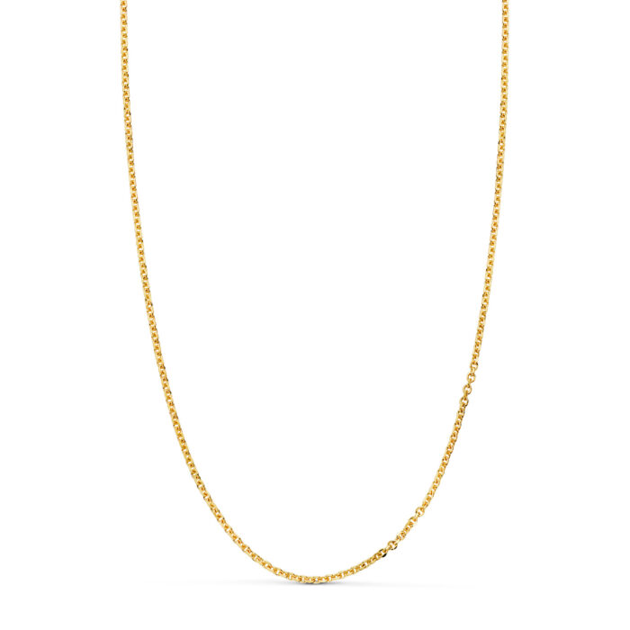 18K CADENA ORO AMARILLO MACIZA FORZADA ESLABON TALLADO. ANCHO: 1,2 MM LARGO: 60CM
