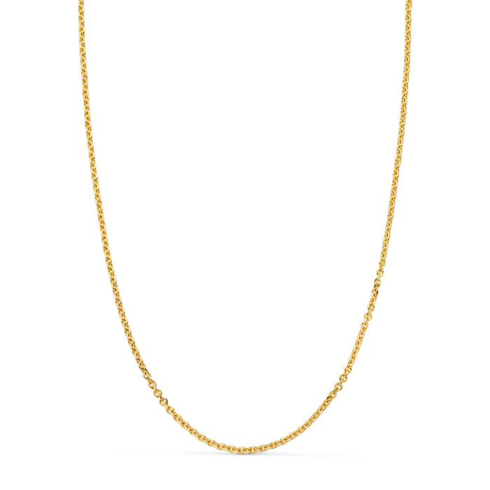 18K CADENA ORO AMARILLO MACIZA FORZADA ESLABON TALLADO. ANCHO: 2 MM LARGO: 60CM