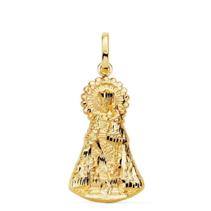 18K MEDALLA SILUETA VIRGEN ORO AMARILLO DE LOS DESAMPARADOS 26X15 MM