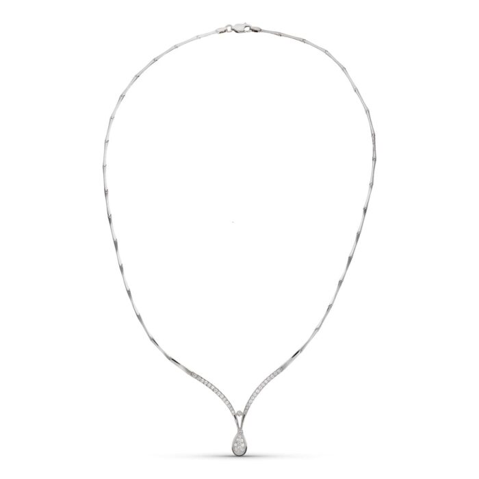 18K GARGANTILLA ORO BLANCO CIRCONITA MOTIVO GOTAS
