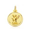Medalla Angelito Rezando en Oro Amarillo 18K con Bisel – 16 mm