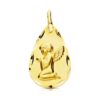 Medalla Ángel en Oro Amarillo 18K Forma de Lágrima con Borde Tallado – 19x11 mm