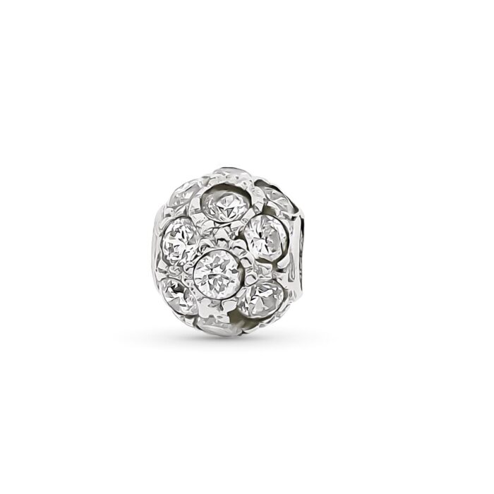 18K COLGANTE ORO BLANCO BOLA PASADA CIRCONITAS