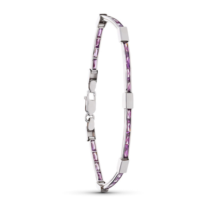 18K PULSERA ORO BLANCO AMATISTA 18CM
