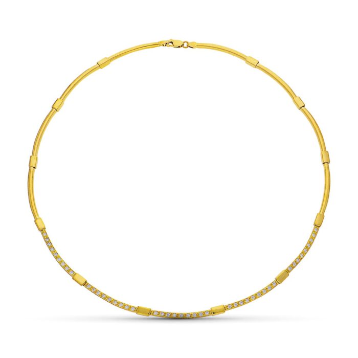 18K GARGANTILLA ORO AMARILLO Y CIRCONITAS