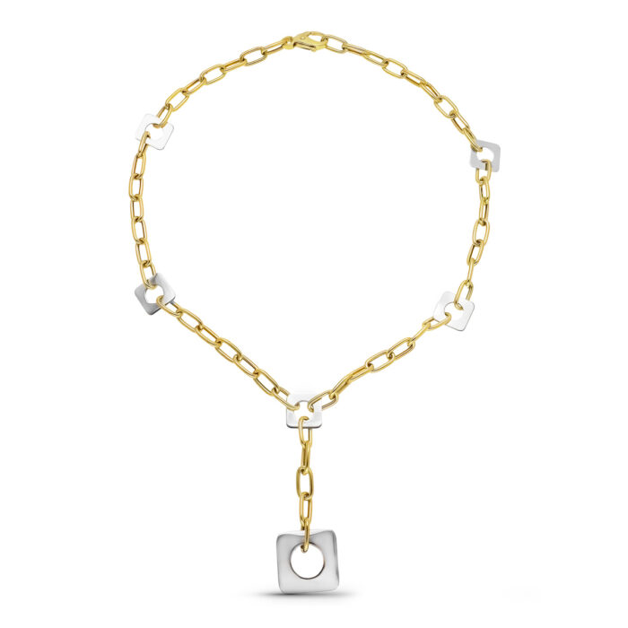 18K GARGANTILLA ORO BICOLOR MOTIVOS