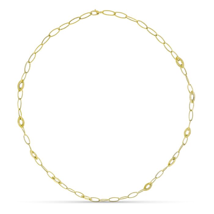 18K GARGANTILLA ORO AMARILLO ESLABONES OVALES 80CM