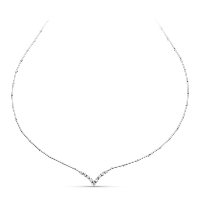 18K GARGANTILLA ORO BLANCO CENTRO CIRCONITAS
