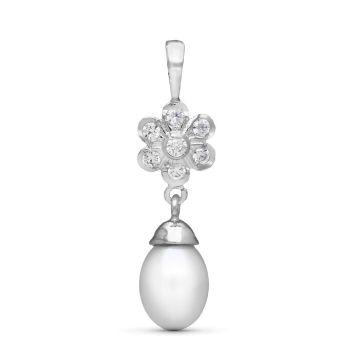 18K COLGANTE ORO BLANCO Y PERLA