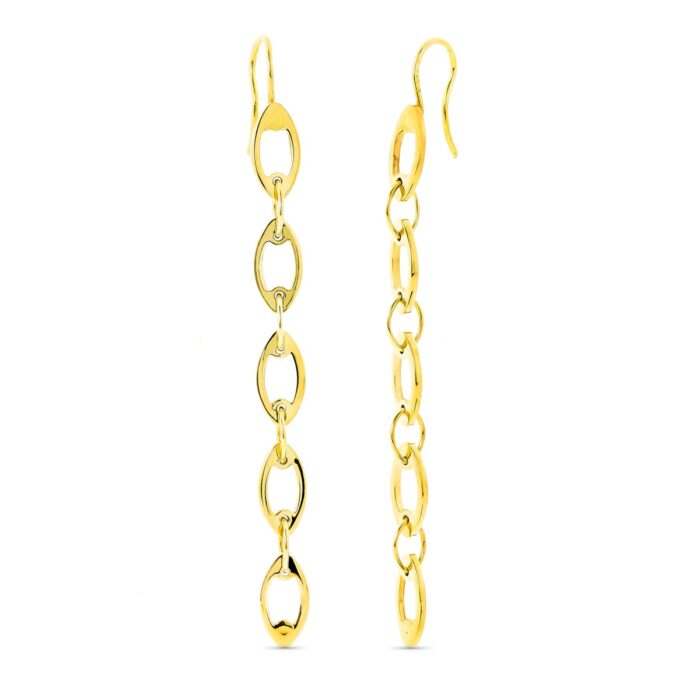 18K PENDIENTES ORO CADENITAS ORO AMARILLO CIERRE GANCHO