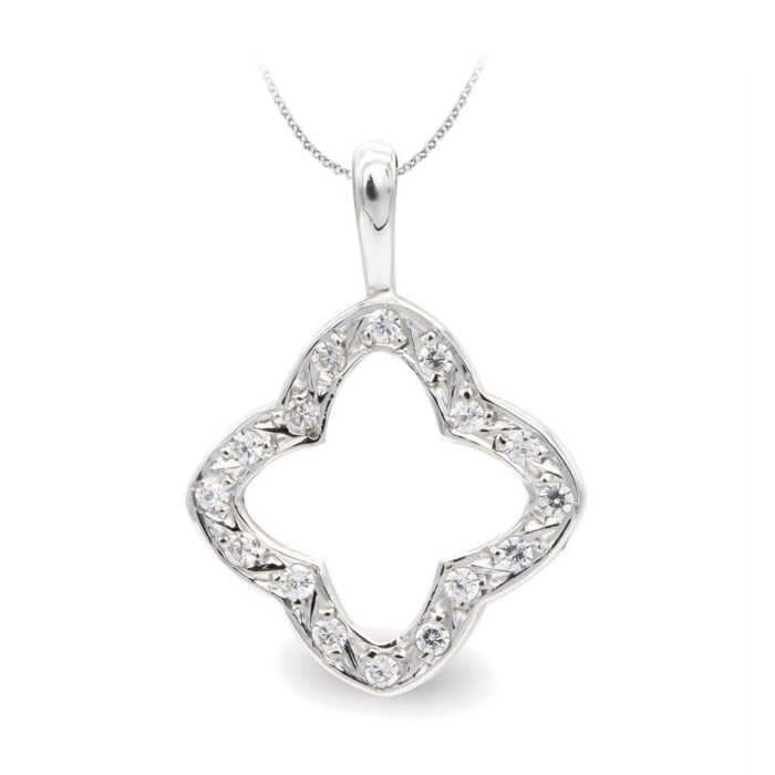 18K COLGANTE ORO BLANCO CIRCONITA 22X15 MM
