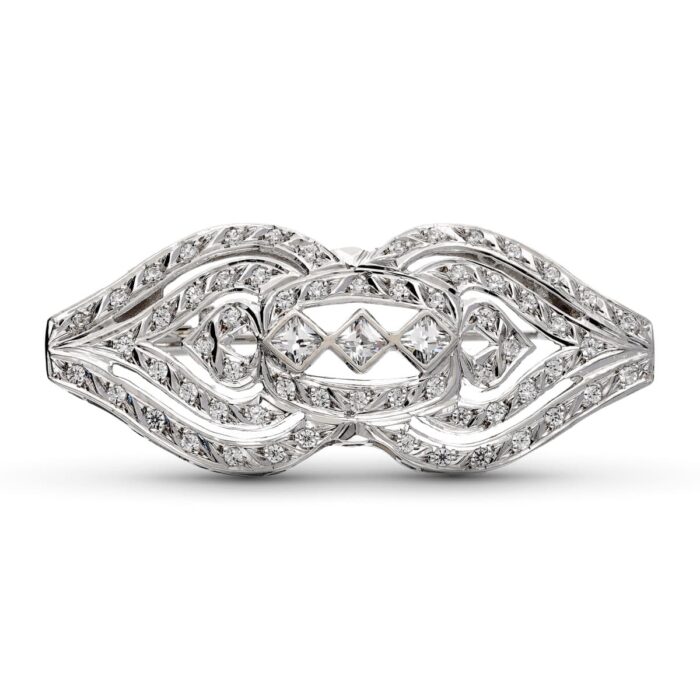 18K BROCHE ORO BLANCO CON CIRCONITAS