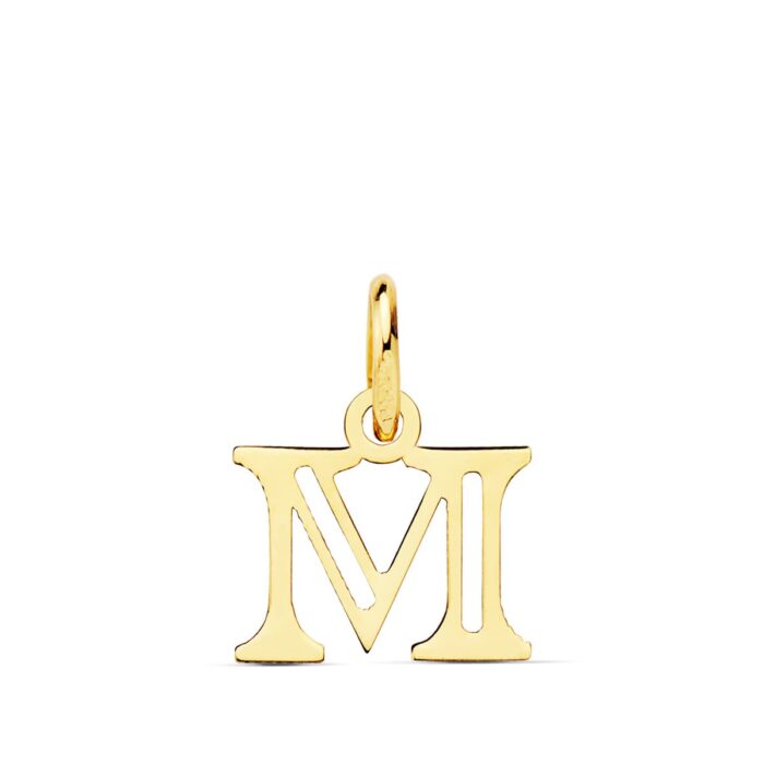 18K COLGANTE ORO AMARILLO LETRA " M " . 12X10 MM