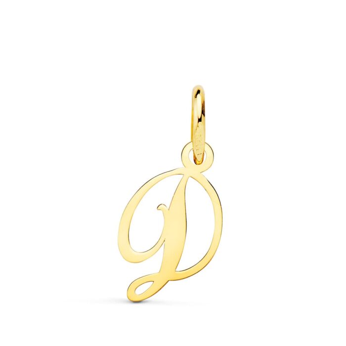 18K COLGANTE ORO AMARILLO LETRA " D " . 12X9 MM