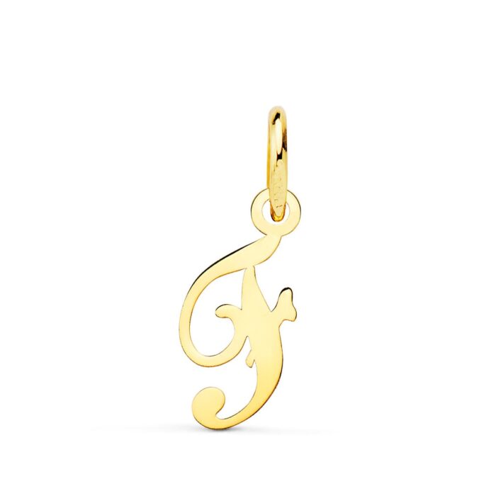 18K COLGANTE ORO AMARILLO LETRA " F " 14X9 MM