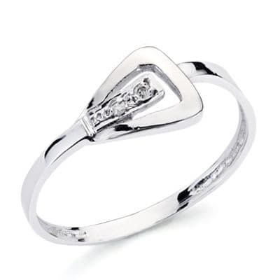 18K SORTIJA ORO BLANCO DIAMANTES TALLA BRILLANTE 0,016  QTS. 8 X 7MM