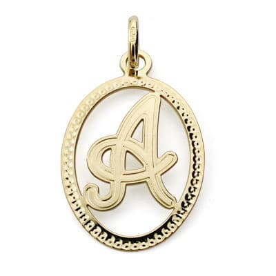 18K COLGANTE ORO AMARILLO INICIAL LETRA A 21X14 MM