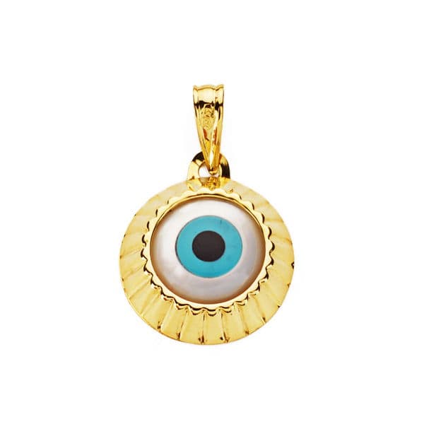 18K COLGANTE ORO AMARILLO OJO TURCO 14 MM