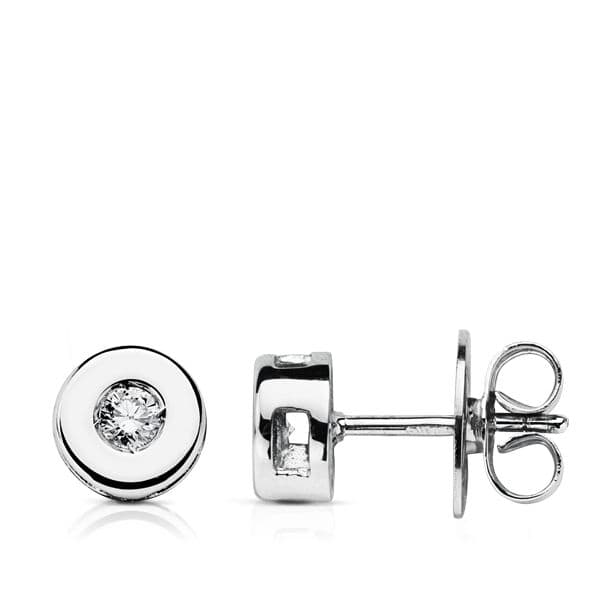 18K PENDIENTES ORO BLANCO DIAMANTES LABORATORIO TALLA BRILLANTE 0,130 QTS. VS2-G. MEDIDA: 6 MM. CIERRE PRESION