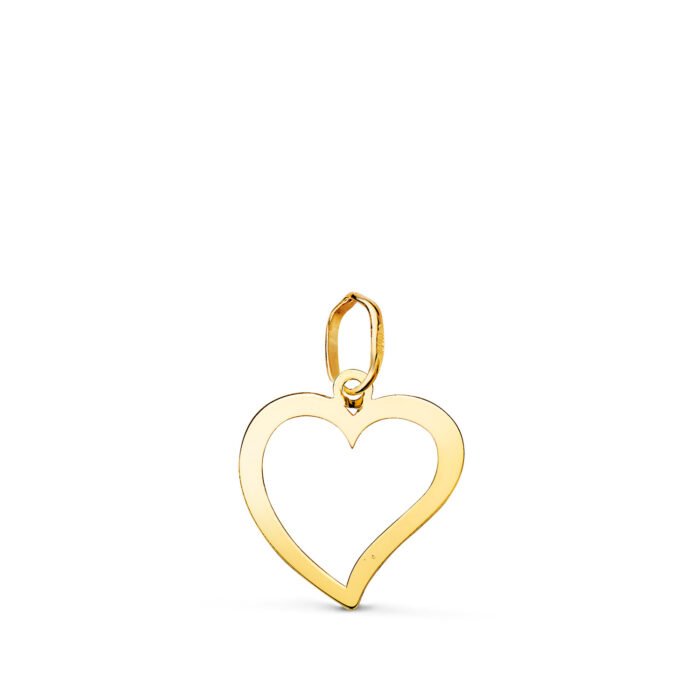 18K COLGANTE ORO AMARILLO CORAZON CALADO EN BRILLO. MEDIDA: 14 X 13 MM