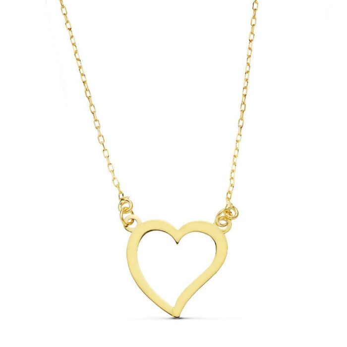 18K GARGANTILLA ORO AMARILLO CORAZON 13X13 MM 45CM