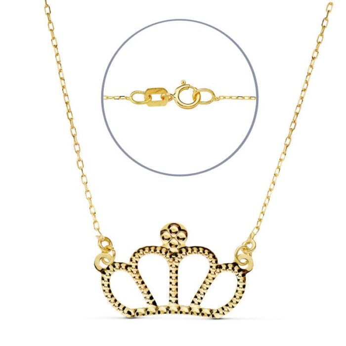 18K COLLAR ORO AMARILLO CORONA 12X8 MM 45CM