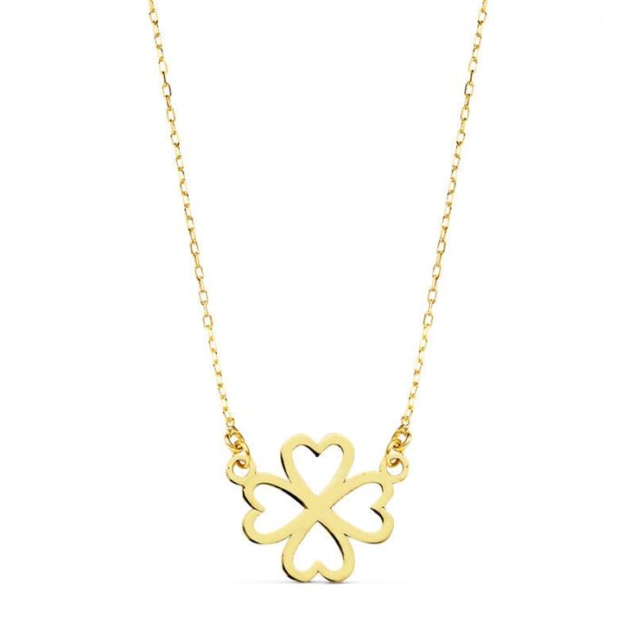 18K COLLAR ORO AMARILLO CORAZONES 12 MM 45CM