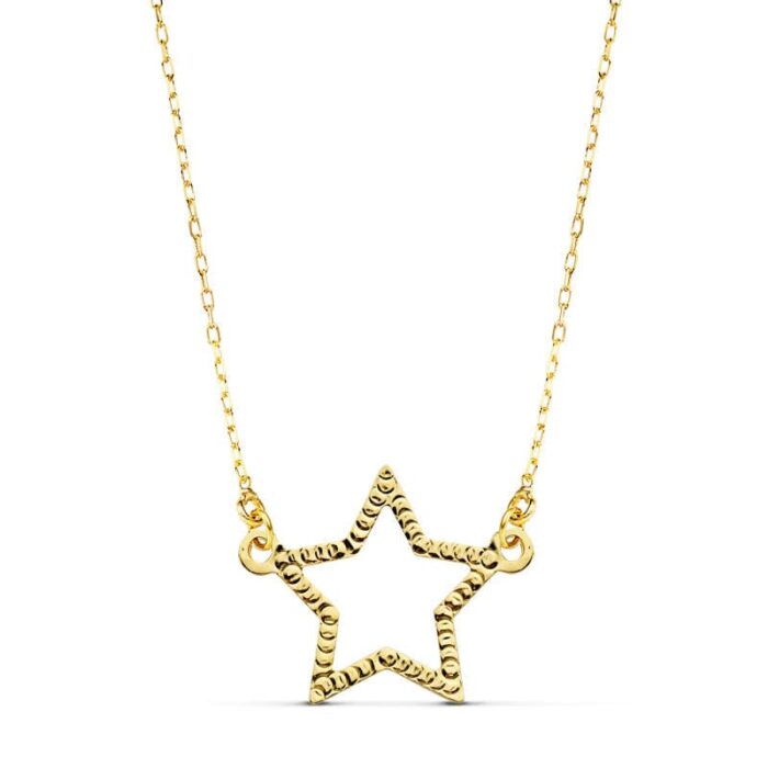 18K COLLAR ORO AMARILLO ESTRELLA 14X11 MM 45CM