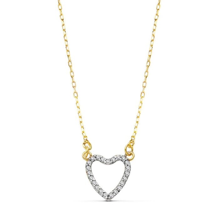 18K GARGANTILLA ORO AMARILLO CORAZON 10X10 MM 42CM