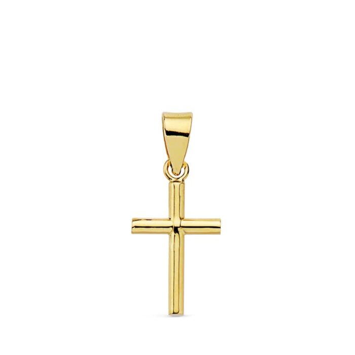 18K CRUZ ORO AMARILLO LISA 15X8X1.5 MM