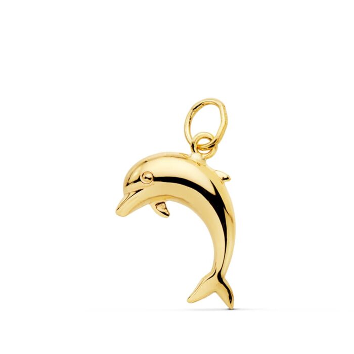 18K COLGANTE ORO AMARILLO DELFIN LISO 17X12 MM