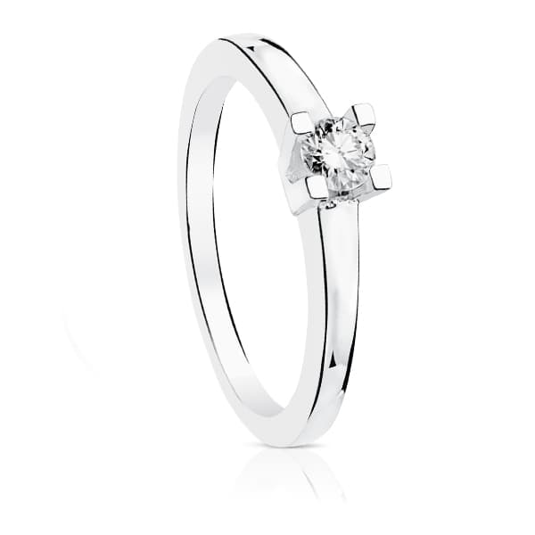18K SOLITARIO ORO BLANCO DIAMANTE TALLA BRILLANTE 0.200 QTS. SI-H